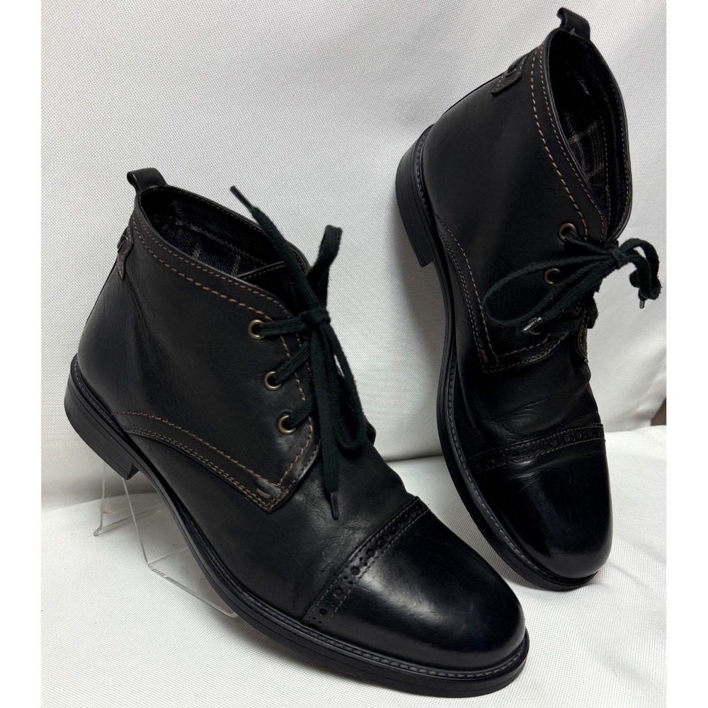 Men's Johnston & Murphy Black Leather Chukka Style Dress Ankle Boots Size 9 M